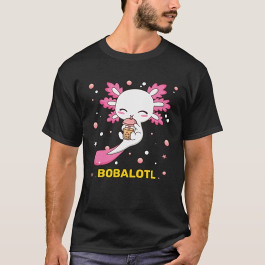 Bobalotl Axolotl Boba Tea Bubble Milk Girls kids Tシャツ (正面)