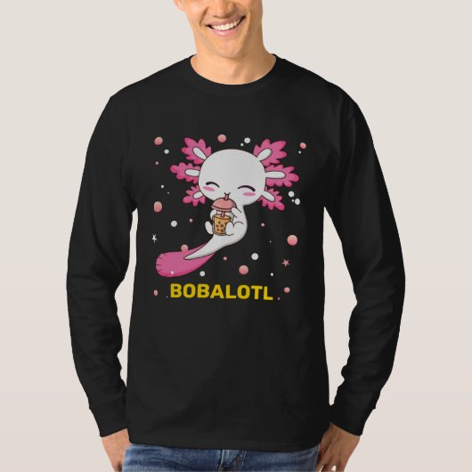 Bobalotl Axolotl Boba Tea Bubble Milk Girls kids Tシャツ (正面)