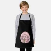 Bobalotl Cute Axolotl Boba Bubble Milk Tea エプロン (着用した状態)