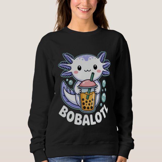 Bobalotl Cute Axolotl Boba Lover Outfit for Bubble スウェットシャツ (正面)