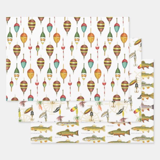 Bobber、LuresとTroutギフトラップ ラッピングペーパーシート (セット)