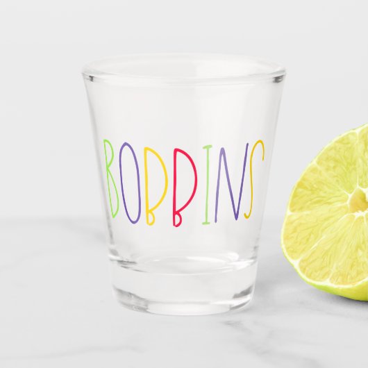 Bobbins, Manchester, Northern English Slang ショットグラス (正面)