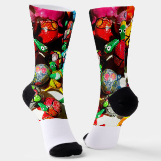 Bobble Head Turtle Crew Socks - Colorful ソックス