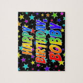 "BOBBY"名、おもしろい"ハッピーバースデー" ジグソーパズル (縦)