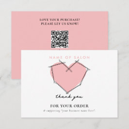 Bobby Pinsロゴ美容師ピンクサンキュー サンキューカード