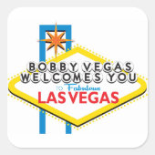 Bobby Vegas sticker スクエアシール (正面)