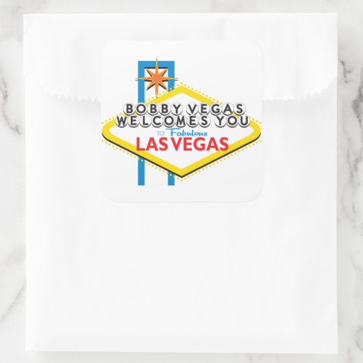 Bobby Vegas sticker スクエアシール (バッグ)