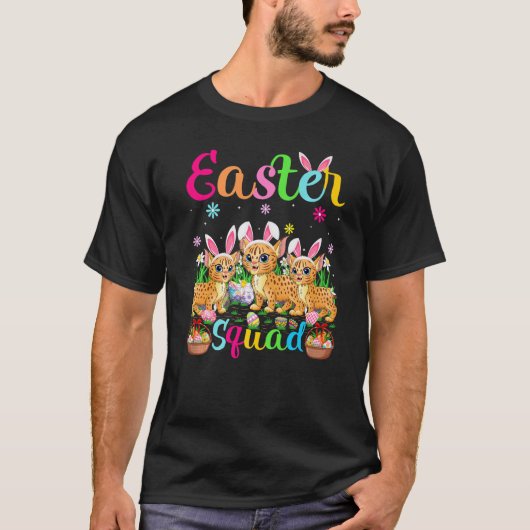 Bobcat Bunny Ear Funny Easter Squad Bobcat Happy E Tシャツ (正面)