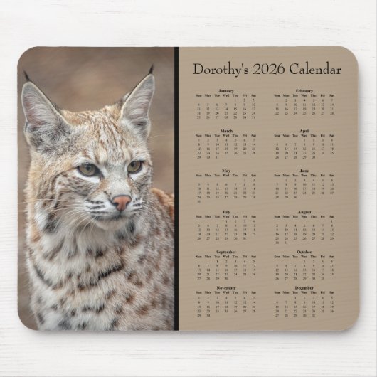 Bobcat customizable 2026 calendar マウスパッド (正面)