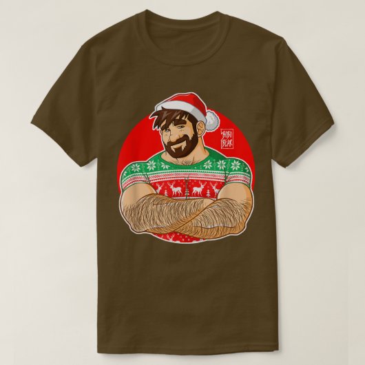 Bobo Bear – アダムがクリスマスに腕を組むのが好き Tシャツ (デザイン正面)