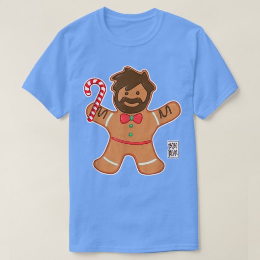 Bobo Bear – ジンジャーブレッドベア – クリスマス Tシャツ (デザイン正面)