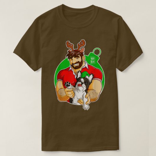 Bobo Bear - Adam Like Frenchies – クリスマス Tシャツ (デザイン正面)