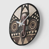 Bobo Bwa Hawkマスク・丸い壁掛け ラージ壁時計 (傾斜)