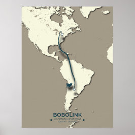 Bobolink Migration Map – Minimalist Vintage ポスター