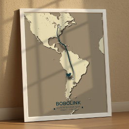 Bobolink Migration Map – Minimalist Vintage ポスター
