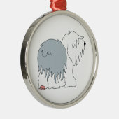 Bobtail牧羊犬 メタルオーナメント (右)