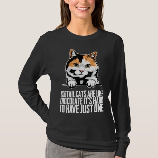 Bobtail cat Bobtail mom Bobtail dad Tシャツ (正面)
