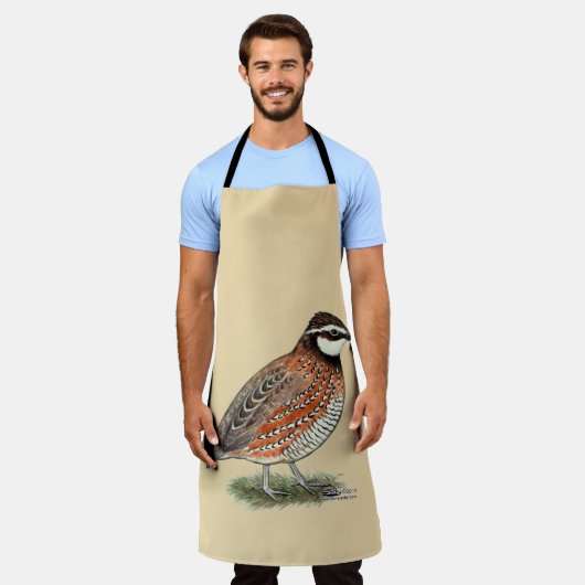 Bobwhite Quail Rooster エプロン (着用した状態)