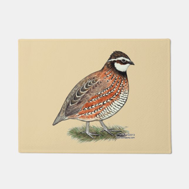 Bobwhite Quail Rooster ドアマット (正面)
