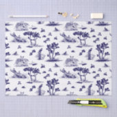 Bobwhite Toile De Jouyのティッシュペーパーの青 薄葉紙 (クラフト)
