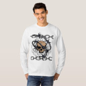 Bobwireはスカルのセーターを鎖でつなぎました Tシャツ (正面フル)