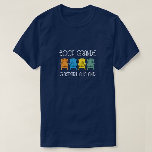 BocaグランデGasparillaの島のフロリダのビーチチェア Tシャツ (デザイン正面)