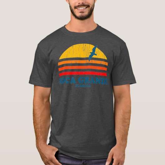 Boca Grande Florida FLヴィンテージグラフィック70s Tシャツ (正面)