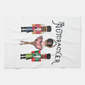 Boca Raton Black Nutcracker Funny Christmas  キッチンタオル (横)