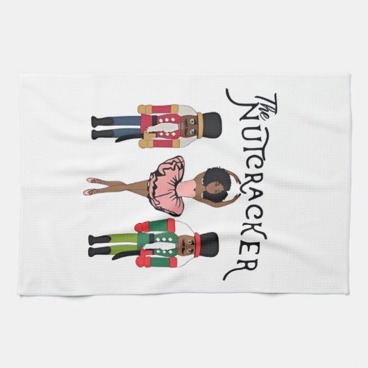 Boca Raton Black Nutcracker Funny Christmas  キッチンタオル (横)