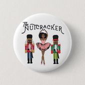 Boca Raton Black Nutcracker Funny Christmas  缶バッジ (正面)