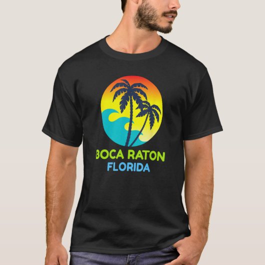 Boca Raton Florida Beach Trip Tropical Retro Tシャツ (正面)