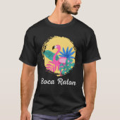 Boca Raton Florida Beach Tropical Flamingo Tシャツ (正面)
