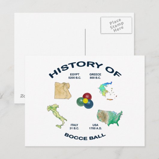 Bocce球の歴史 ポストカード (正面/裏面)