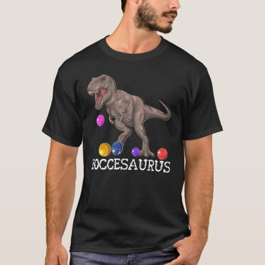 Bocce Ball Player Dinosaur Rex Boccesaurus Tシャツ (正面)