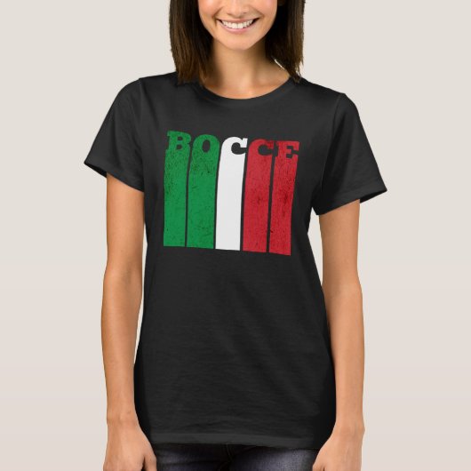 Bocce Ball Player Italia Italy Flag Bocce Tシャツ (正面)