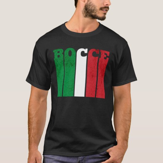 Bocce Ball Player Italia Italy Flag Bocce Tシャツ (正面)