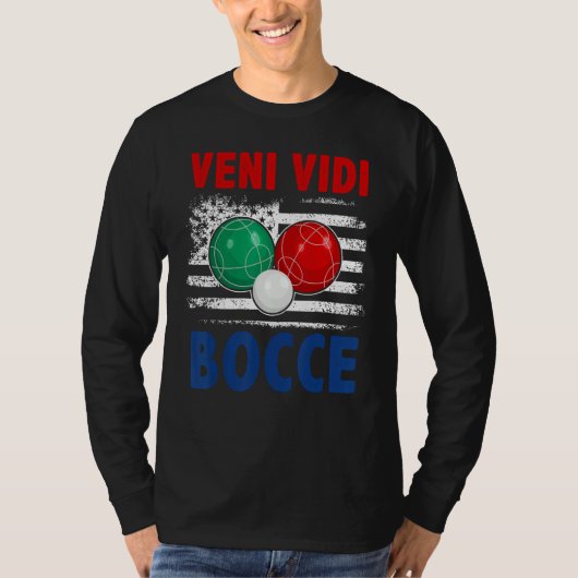 Bocce Ball Player USA Flag Patriotic 4 Tシャツ (正面)