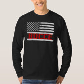 Bocce Ball Player USA Flag Patriotic Tシャツ (正面)