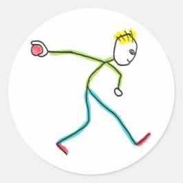 Bocce Ball Stickman ラウンドシール