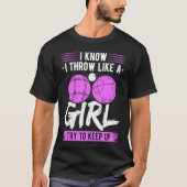 Bocce Ball Throw Like A Girl Boccia Player Tシャツ (正面)