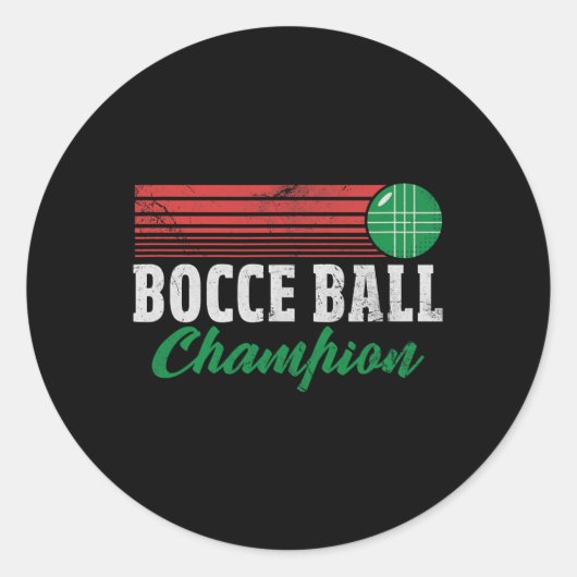 Bocce Byll Champion Italian Bocci Player Champ Dis ラウンドシール (正面)