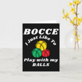 Bocce Byll Player Fun Humors Saying カード (黄色い花)