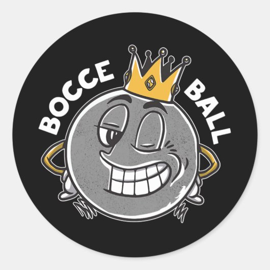 Bocce Legend Saying Bocce Ball King Jack Bocci ラウンドシール (正面)