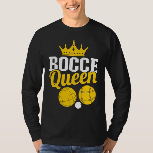 Bocce Queen Boccia Player Boules Tシャツ (正面)
