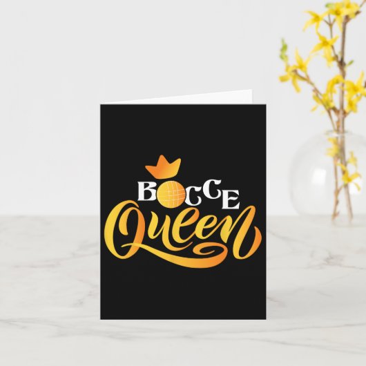 Bocce Queen - Lawn Bowling Game Boule Byll Game En カード (黄色い花)