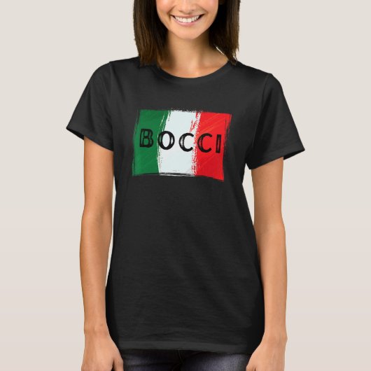 BOCCIイタリアンボッチェボール州旗グランジ Tシャツ (正面)