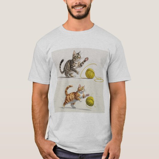 Bocetos de Gatos Jugando - Arte y Dibujo Tシャツ (正面)
