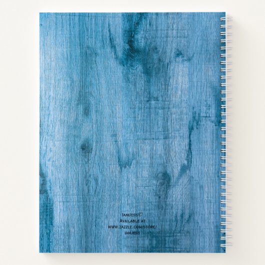 Bocetos Estilo Madera Azul Rústico Creativo ノートブック (裏面)