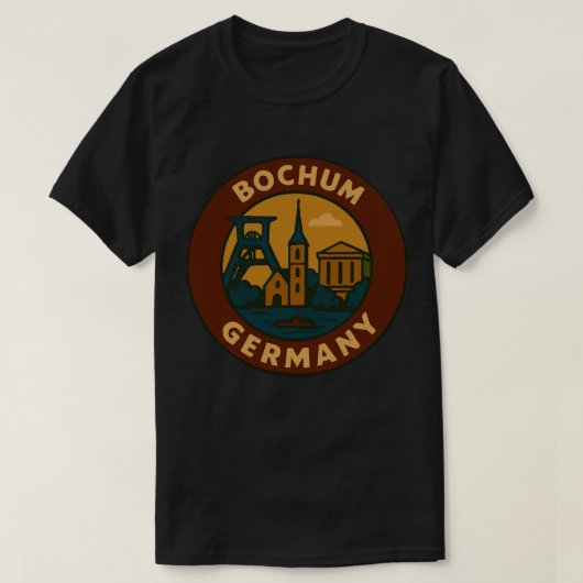 Bochum Germany City Art Tシャツ (デザイン正面)
