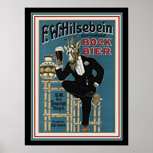 Bock Beer Ad Poster 12 x 16 ポスター (正面)